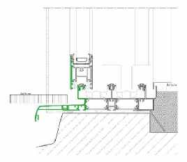 Plan de coupe d'une baie alu 3 rails - Bonjour Gaillon 27